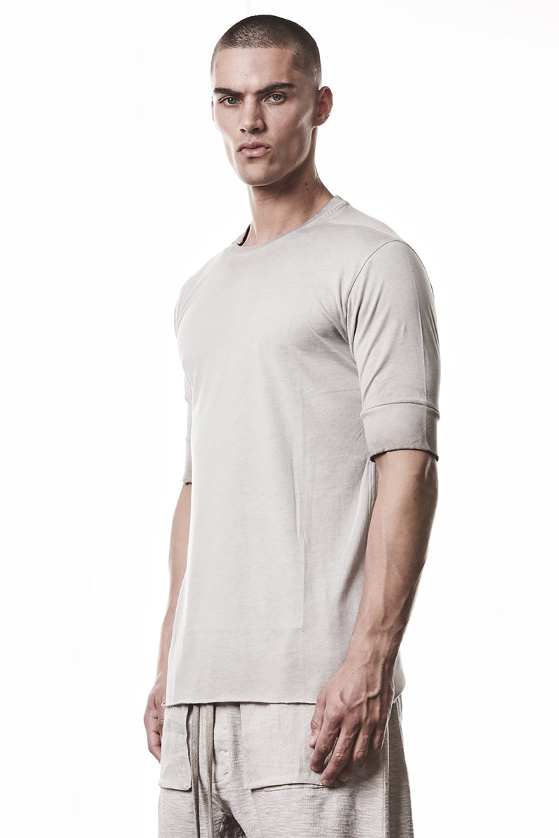 COLD DYED STONE RIB CUFFS TEE
