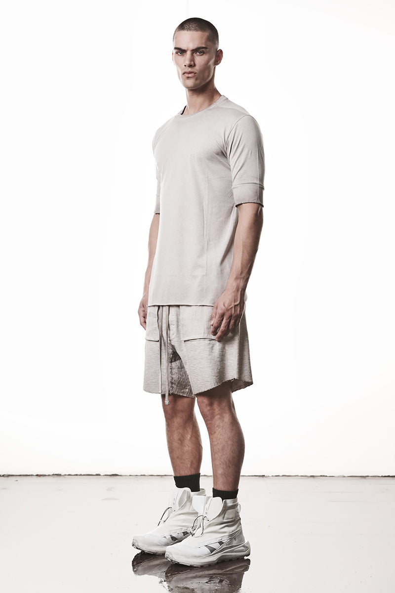 COLD DYED STONE RIB CUFFS TEE