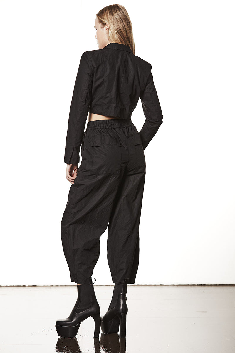 CROPPED BLAZER WITH METALLIC EFFECT