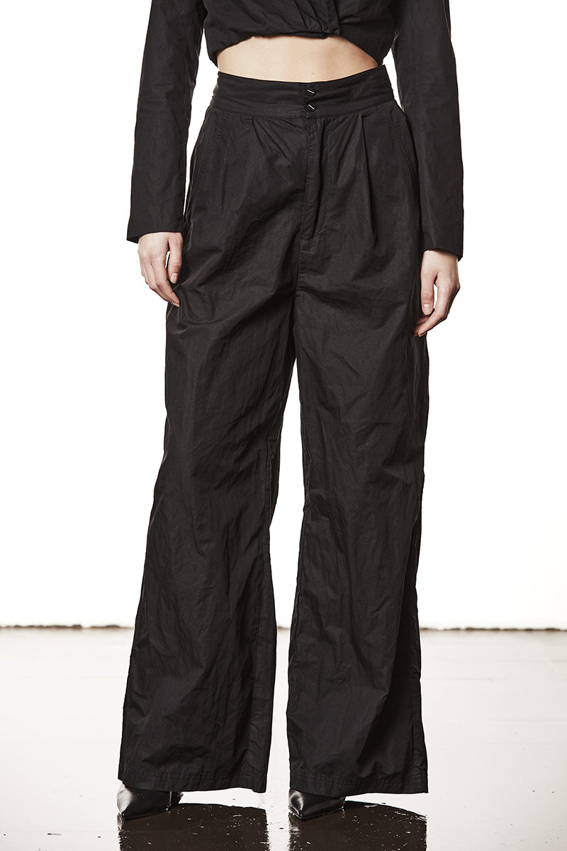 WOVEN WIDE-LEG TROUSERS