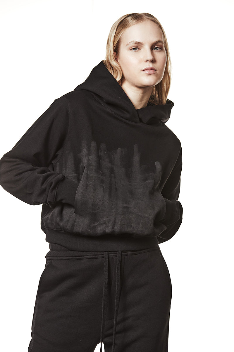 HAND PAINTED HOODED SWEATSHIRT