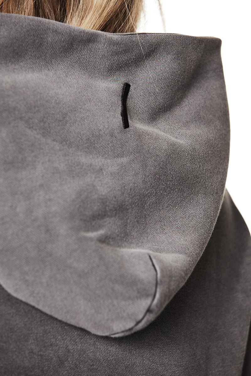 USED GREY HOODED SWEAT JACKET