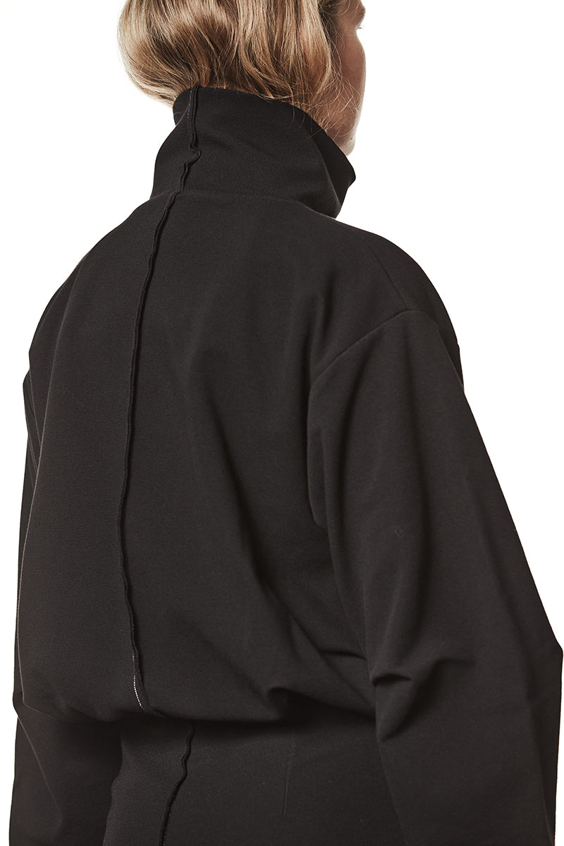 BLACK STRUCTURED SWEAT JACKET