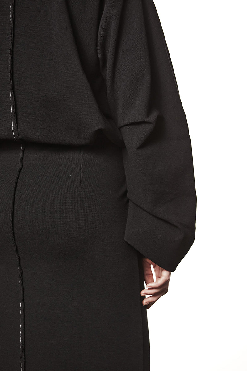 BLACK STRUCTURED SWEAT JACKET