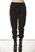BLACK STRUCTURED STRETCH COTTON TROUSERS