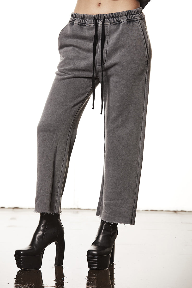 USED GREY DYED SWEAT PANTS