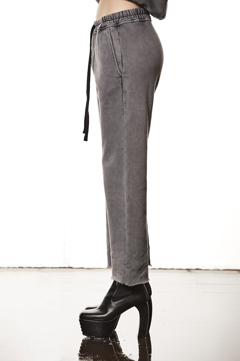 USED GREY DYED SWEAT PANTS