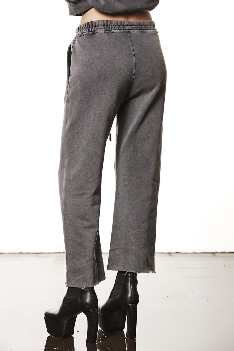USED GREY DYED SWEAT PANTS