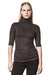 NIGHT BROWN GATHERED ROLL NECK TEE