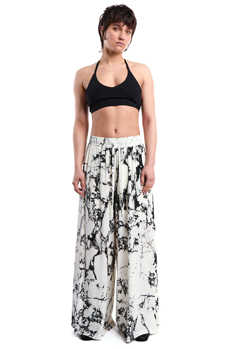 PRINTED VISCOSE PALAZZO TROUSER