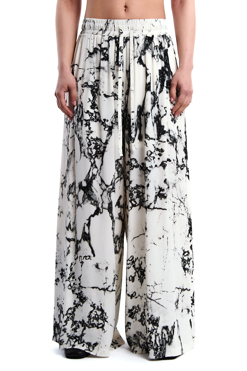 PRINTED VISCOSE PALAZZO TROUSER