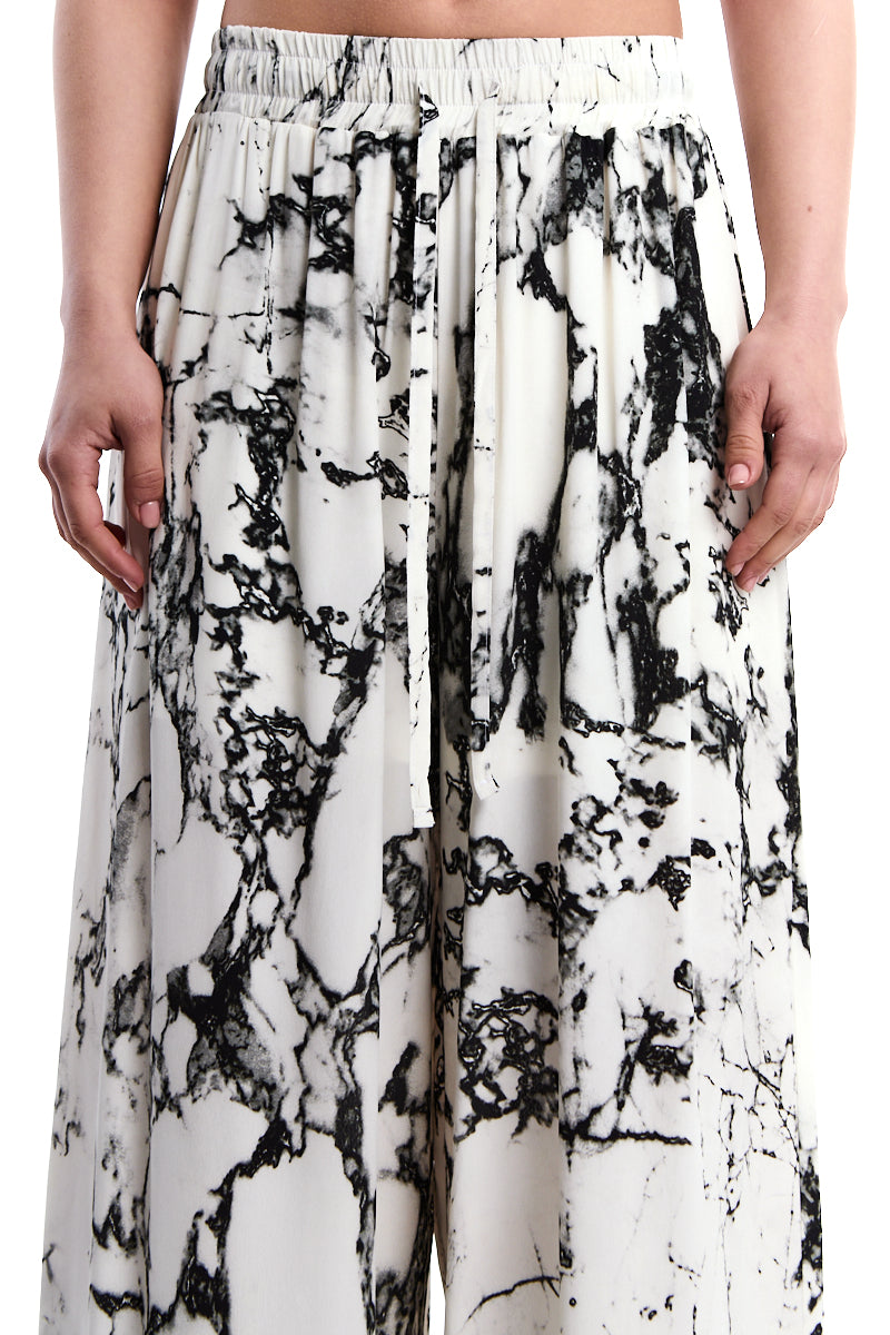 PRINTED VISCOSE PALAZZO TROUSER