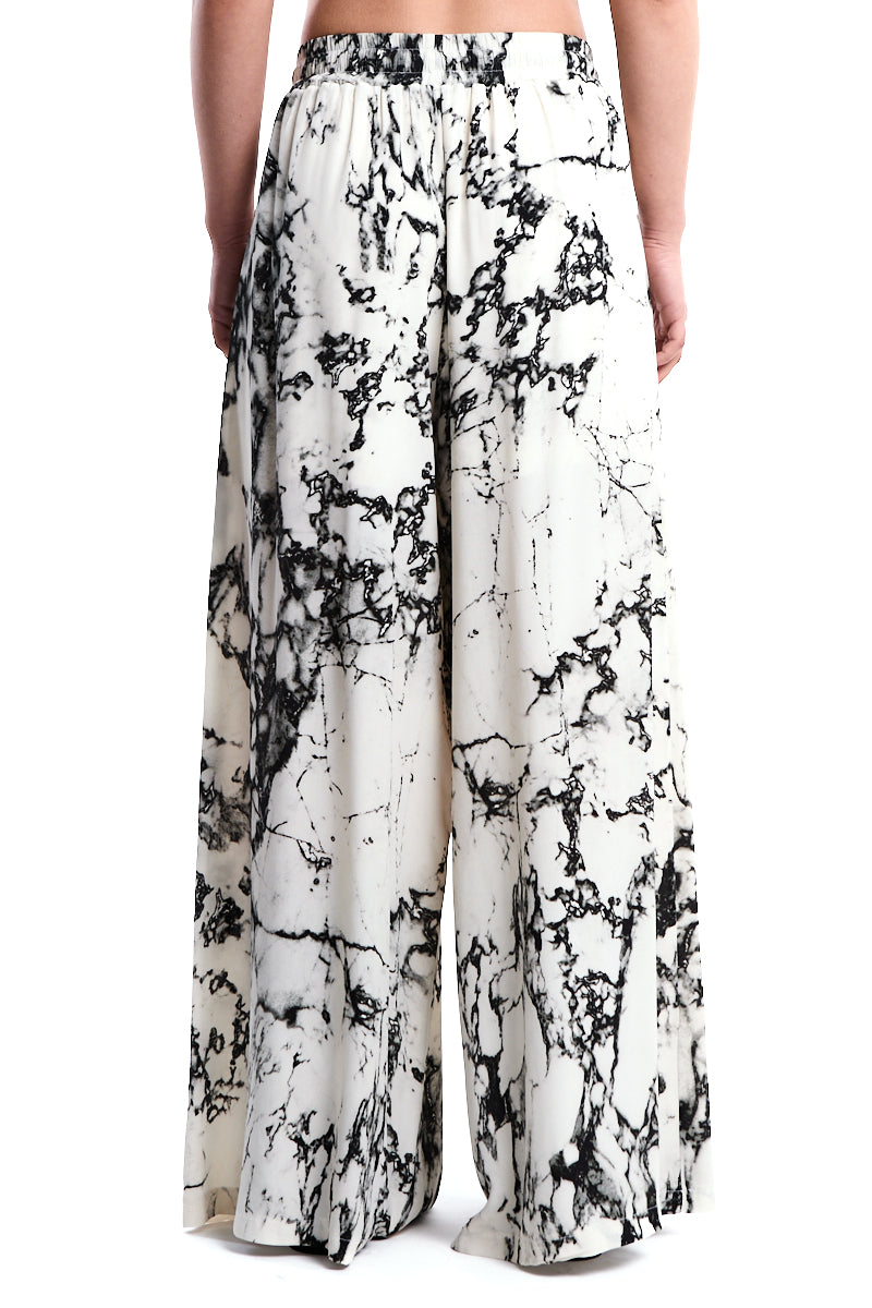 PRINTED VISCOSE PALAZZO TROUSER