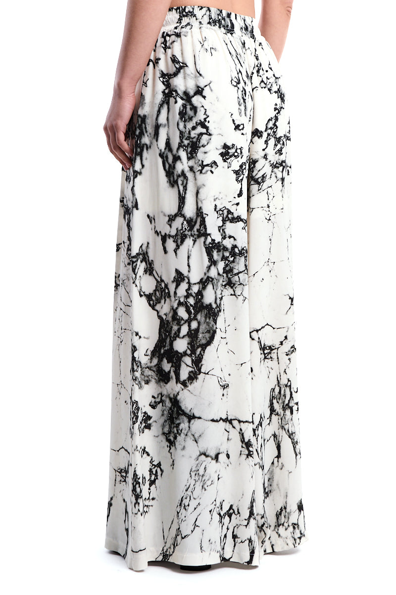 PRINTED VISCOSE PALAZZO TROUSER