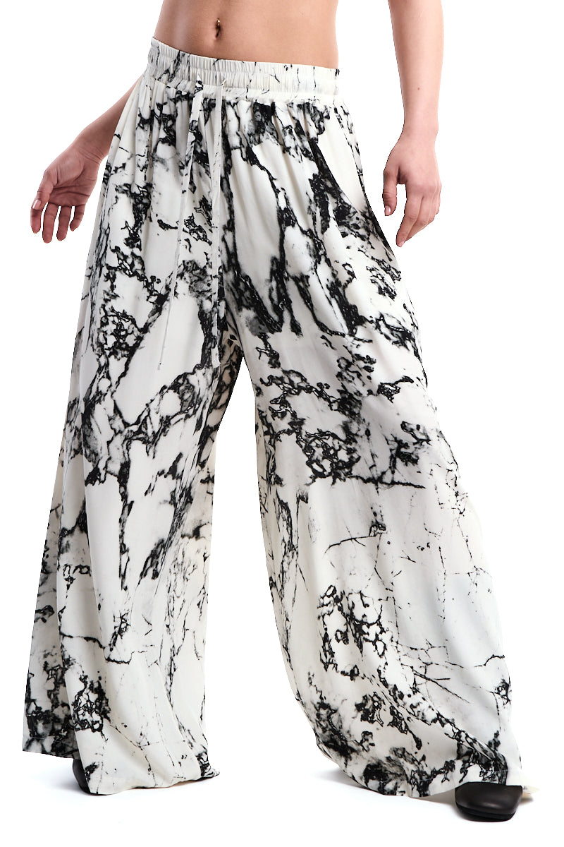 PRINTED VISCOSE PALAZZO TROUSER