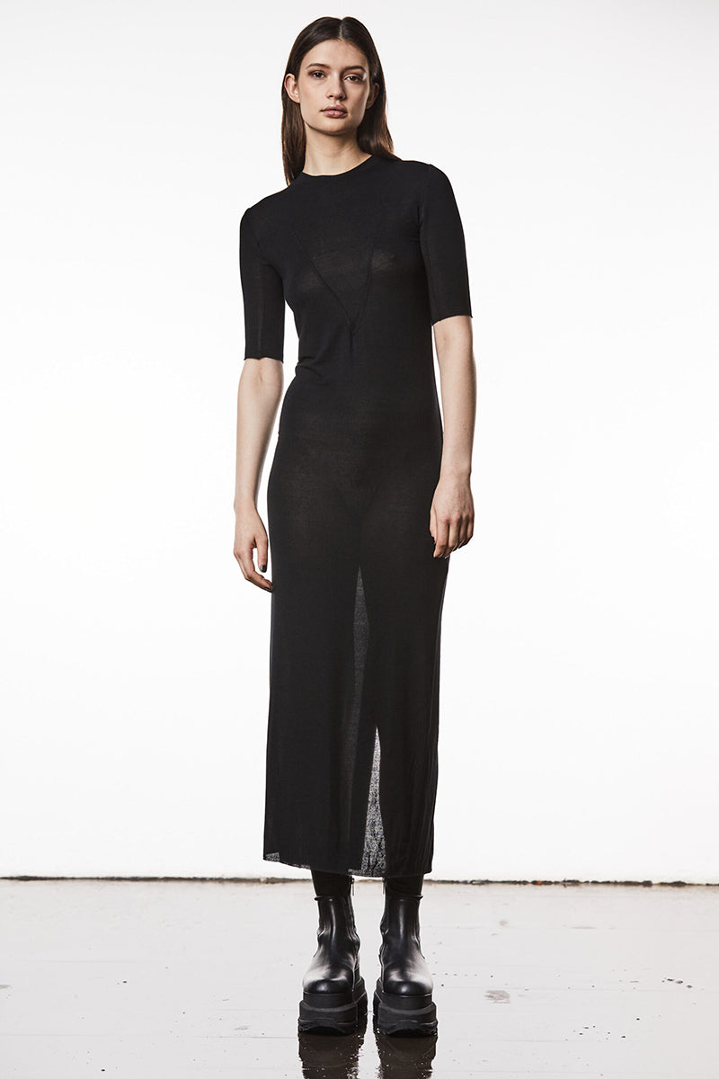 SEMI TRANSPARENT LONG DRESS