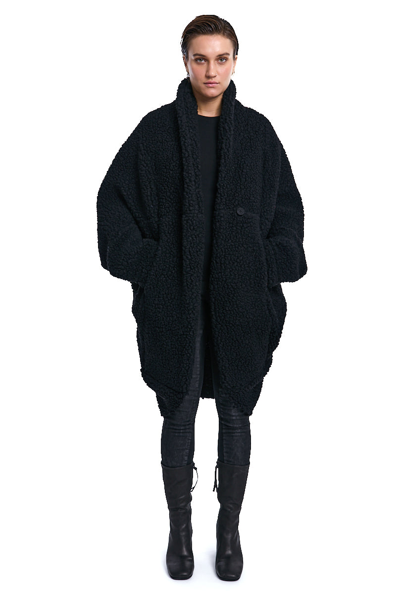 BLACK WOOL UNISEX JACKET