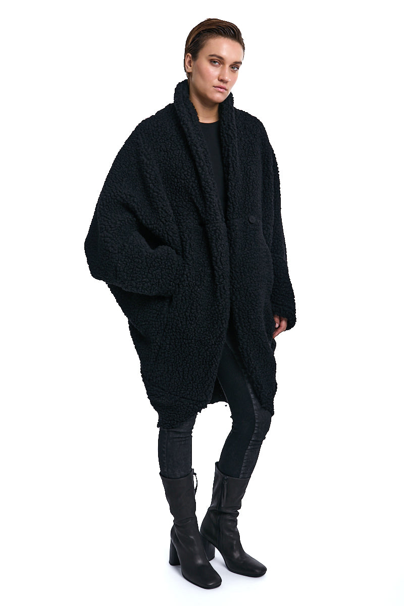 BLACK WOOL UNISEX JACKET
