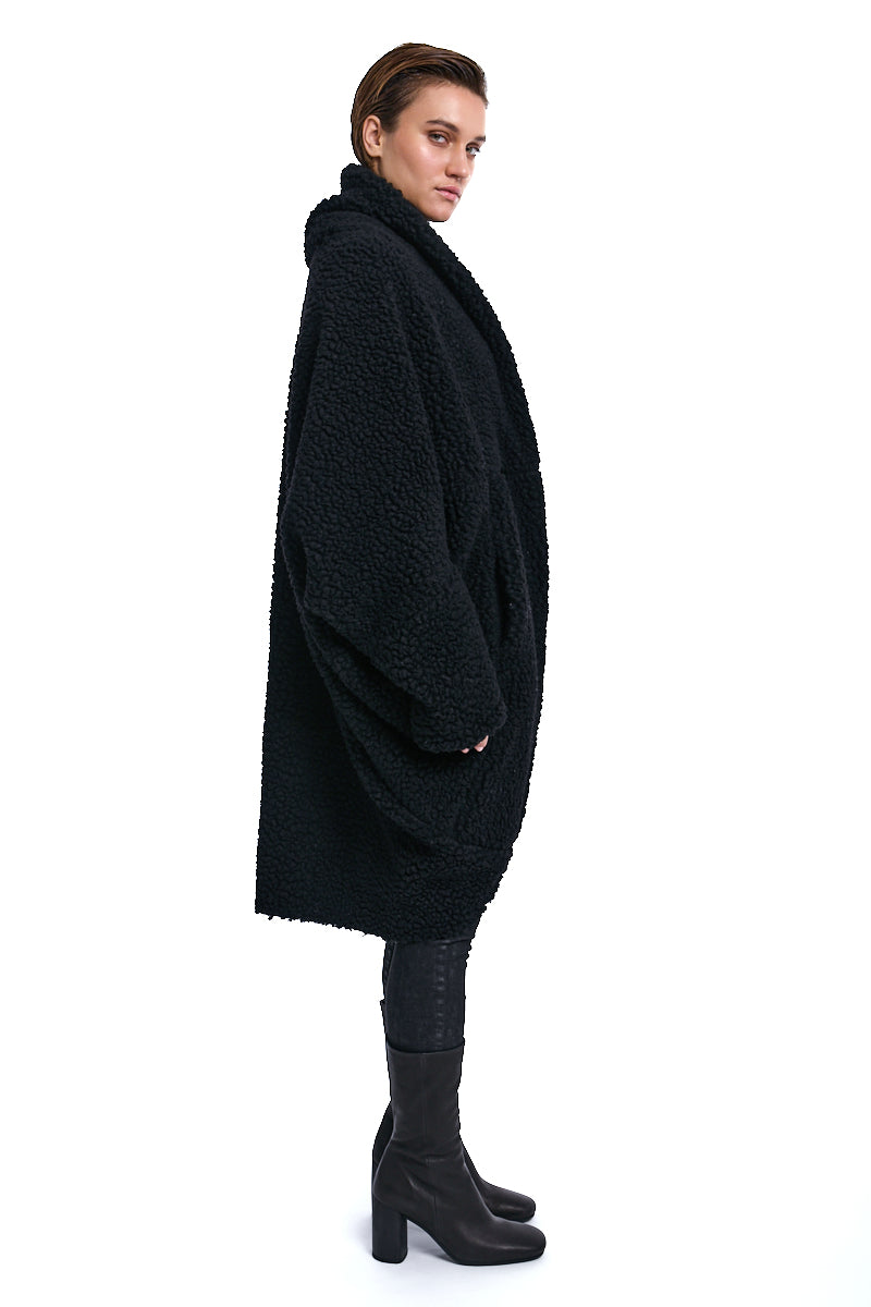 BLACK WOOL UNISEX JACKET