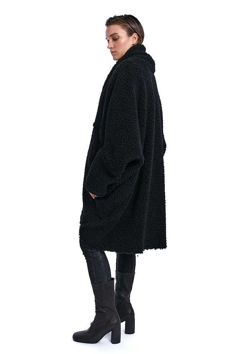 BLACK WOOL UNISEX JACKET