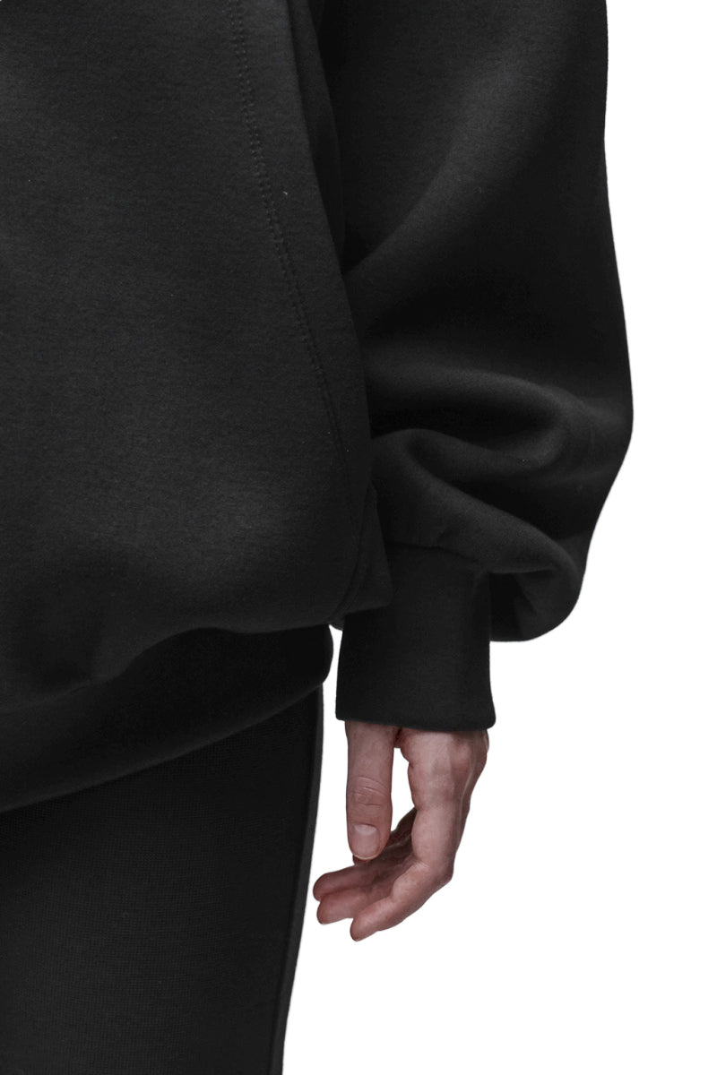 BLACK NEOPRENE ZIP-UP HODDIE