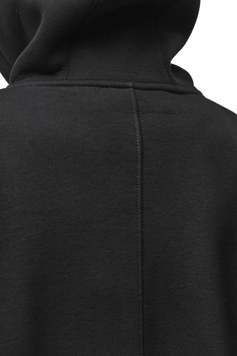 BLACK NEOPRENE ZIP-UP HODDIE