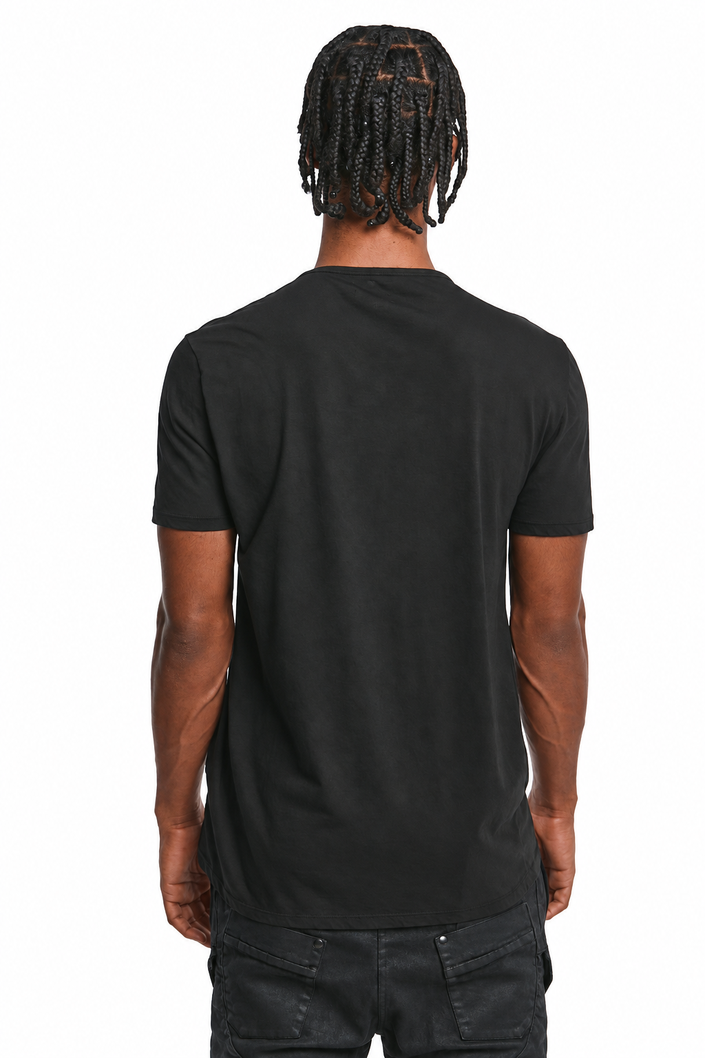 BLACK COTTON PRINT TEE