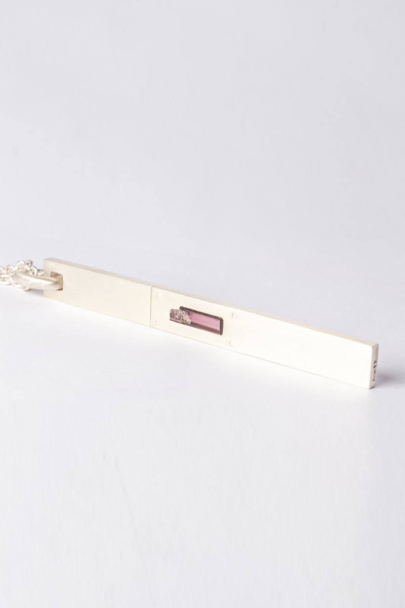 TALISMAN PLATE NECKLACE SPECIMEN (TOURMALINE, L-17-MA+TOU)