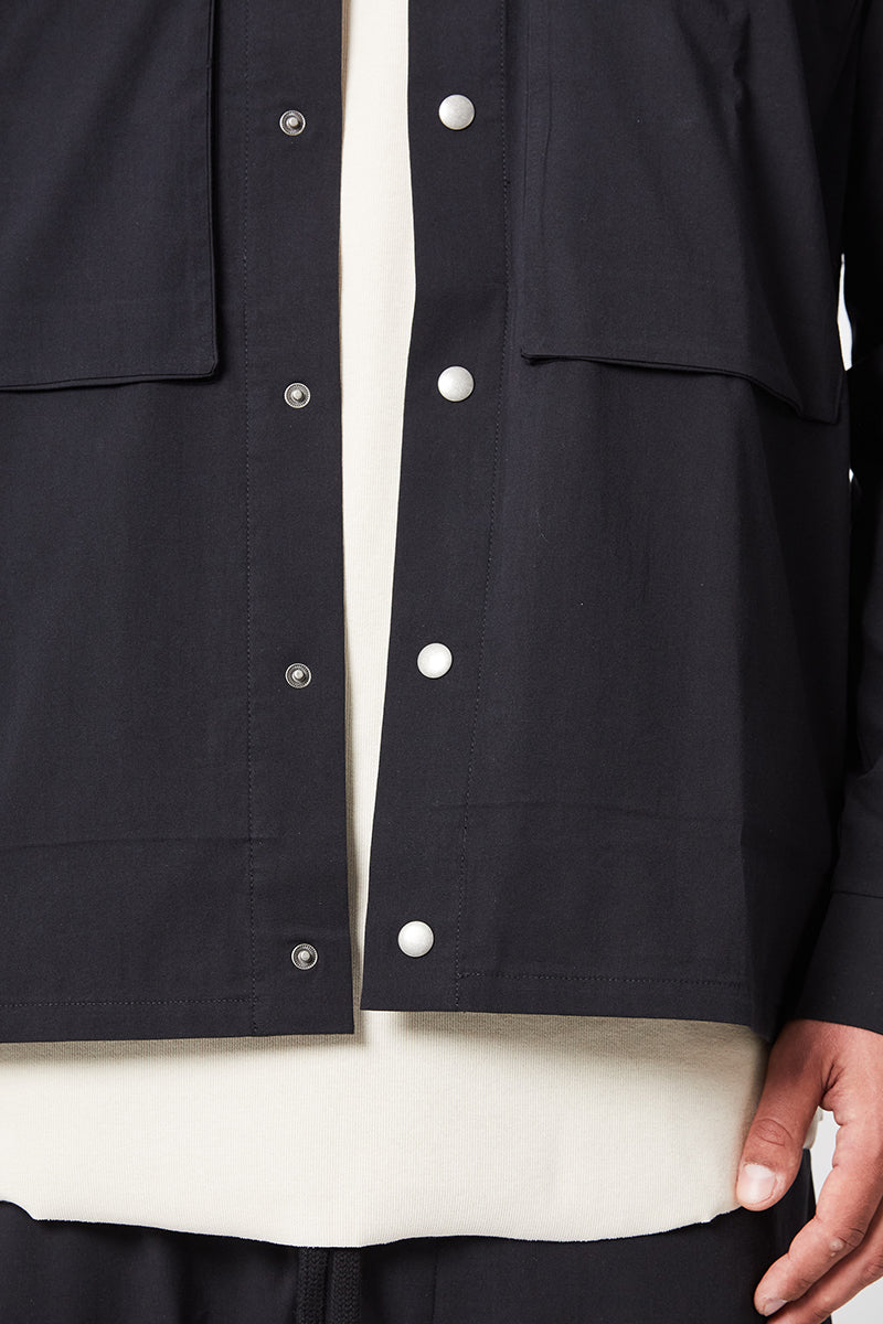 BLACK OVERSHIRT STRETCH JACKET