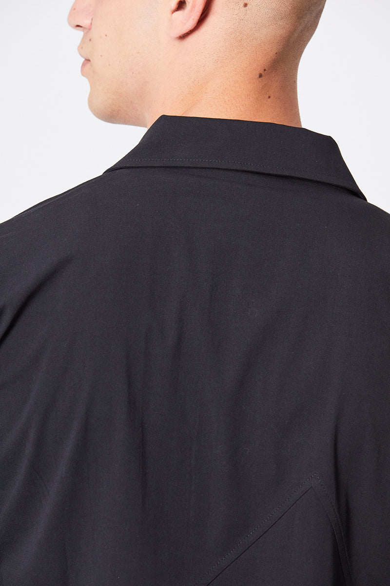BLACK OVERSHIRT STRETCH JACKET