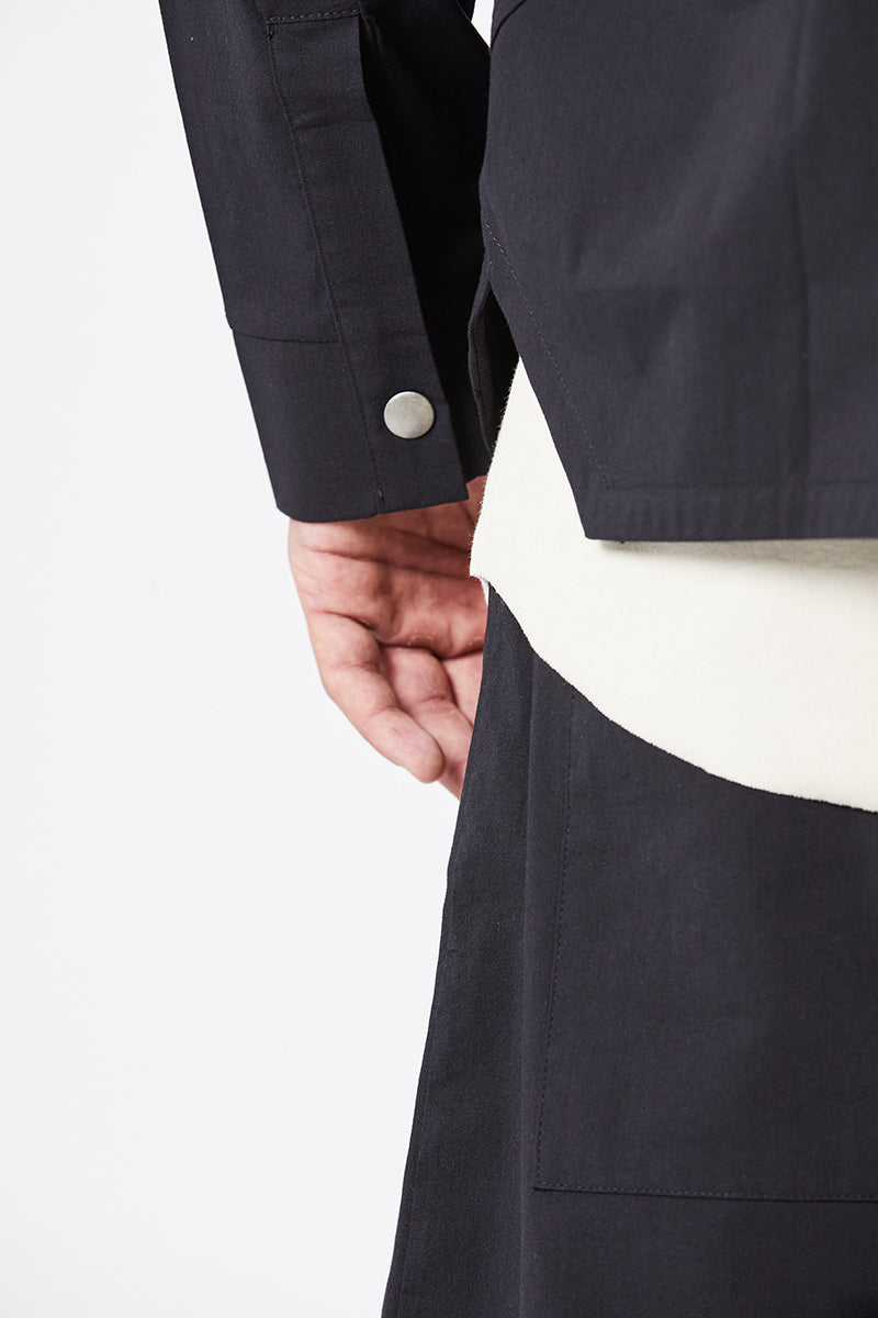 BLACK OVERSHIRT STRETCH JACKET