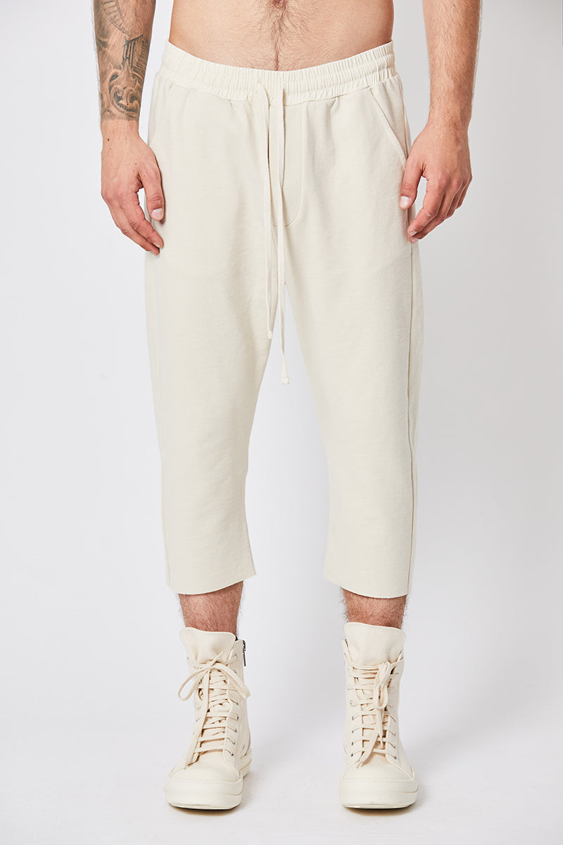 IVORY DROP CROPPED TROUSERS