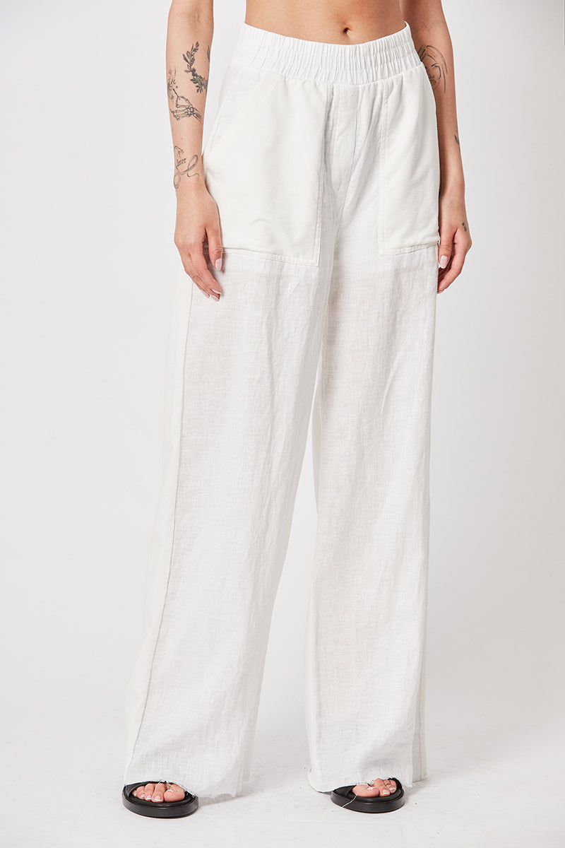 OFF WHITE WIDE LEG PANTS